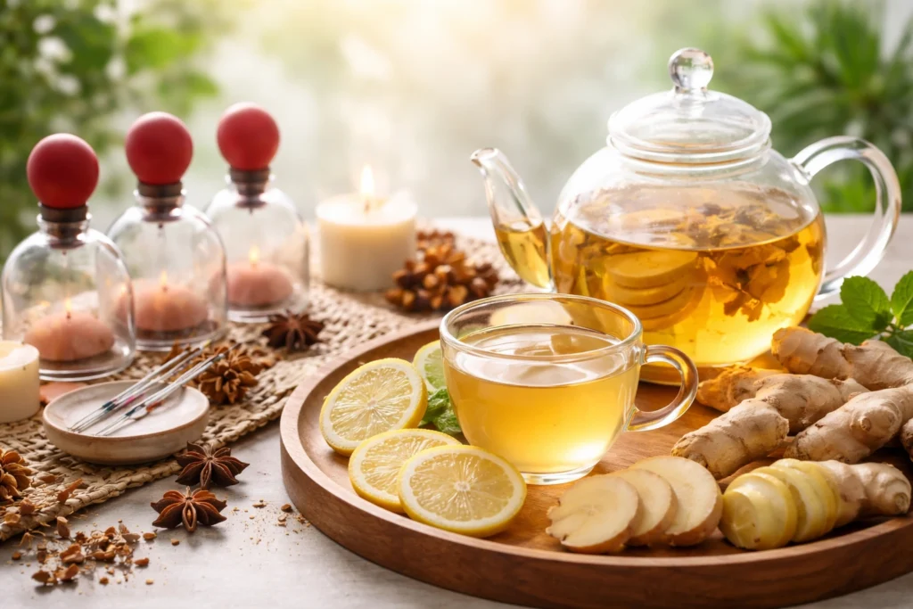 Kopbehandling i praksis – traditionel kinesisk cupping ingefærte på ryggen