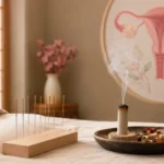 Dansk infographic om menstruationssmerter med fokus på akupunktur, TCM-praksis og naturlig behandling af menstruationskramper