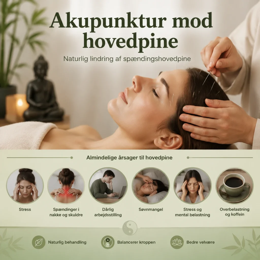 Infografik om almindelige årsager til hovedpine og spændingshovedpine