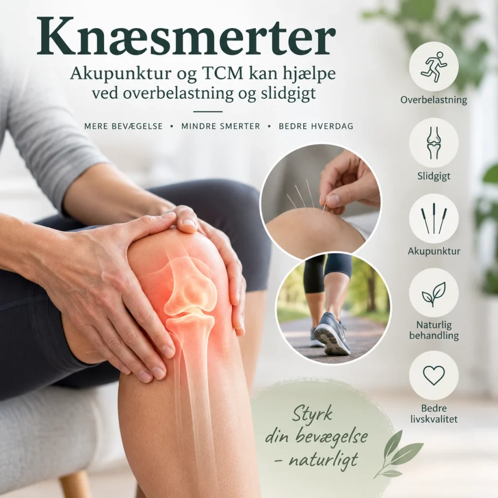 Akupunktur mod knæsmerter og slidgigt hos TCM-klinik på Frederiksberg