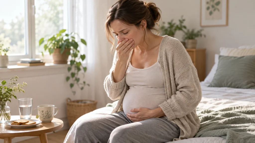 Gravid kvinde med kvalme under graviditeten