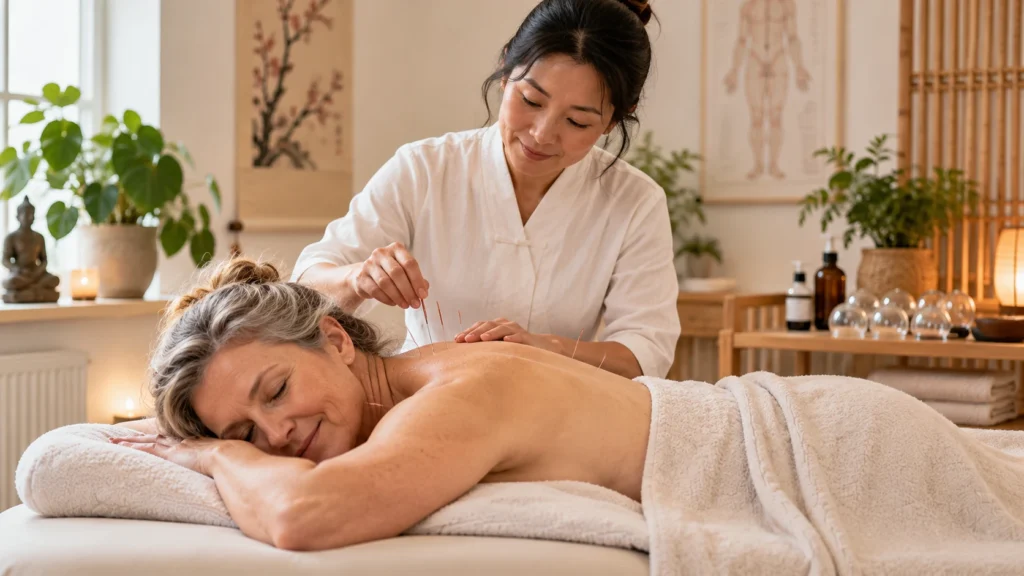 akupunkturbehandlinger skal, massage og cupping mod kroniske smerter